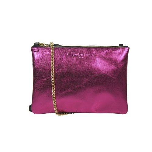 Bolso fucisa metalizado y negro en piel de Stella Rittwagen 